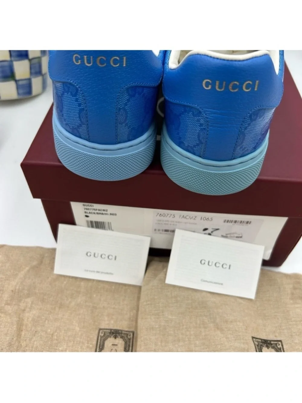 Men’s Gucci, ace Crystal canvas low top sneaker size 7 fits 8US made in Italy